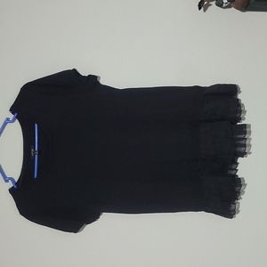 Apt. 9 Black with Ruffle Bottom Shirt